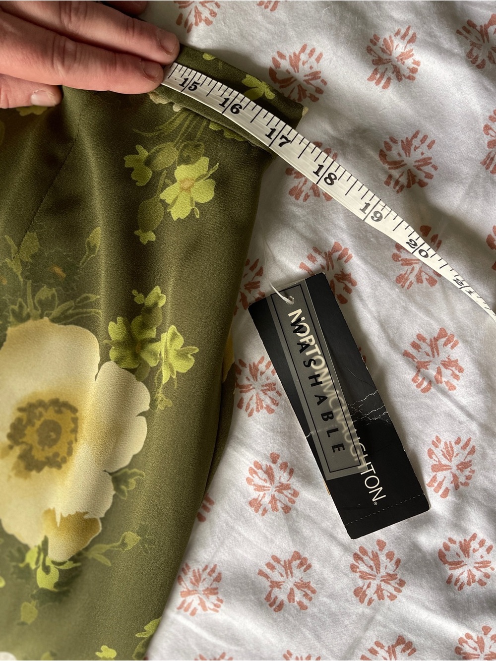 NWT Vintage Y2K Fairy Olive Green + Cream Floral Maxi Skirt - Picture 8 of 8